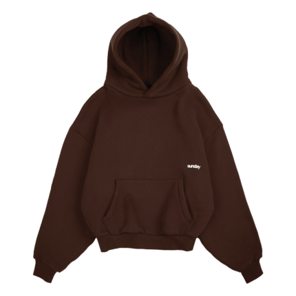 Heavyweight Script Sunday Hoodie - Brown