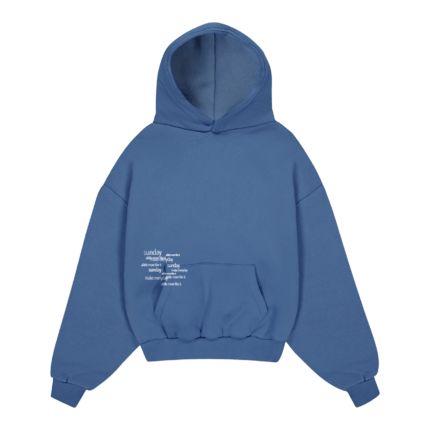 Heavyweight Typewriter Sunday Hoodie - Blue